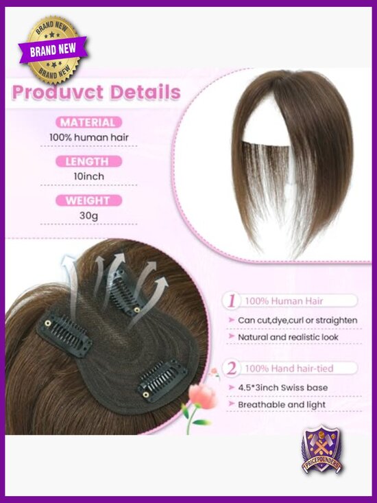 Human Hair Topper 10 Inch Swiss Base for Thinning Hair Loss Coverage main image 6